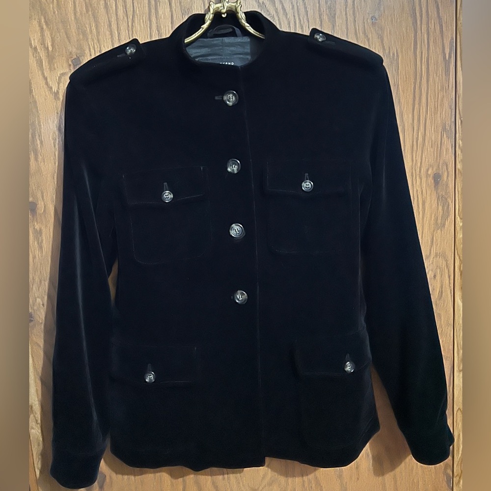 Vintage MaxMara Black Velvet Button-Up Jacket